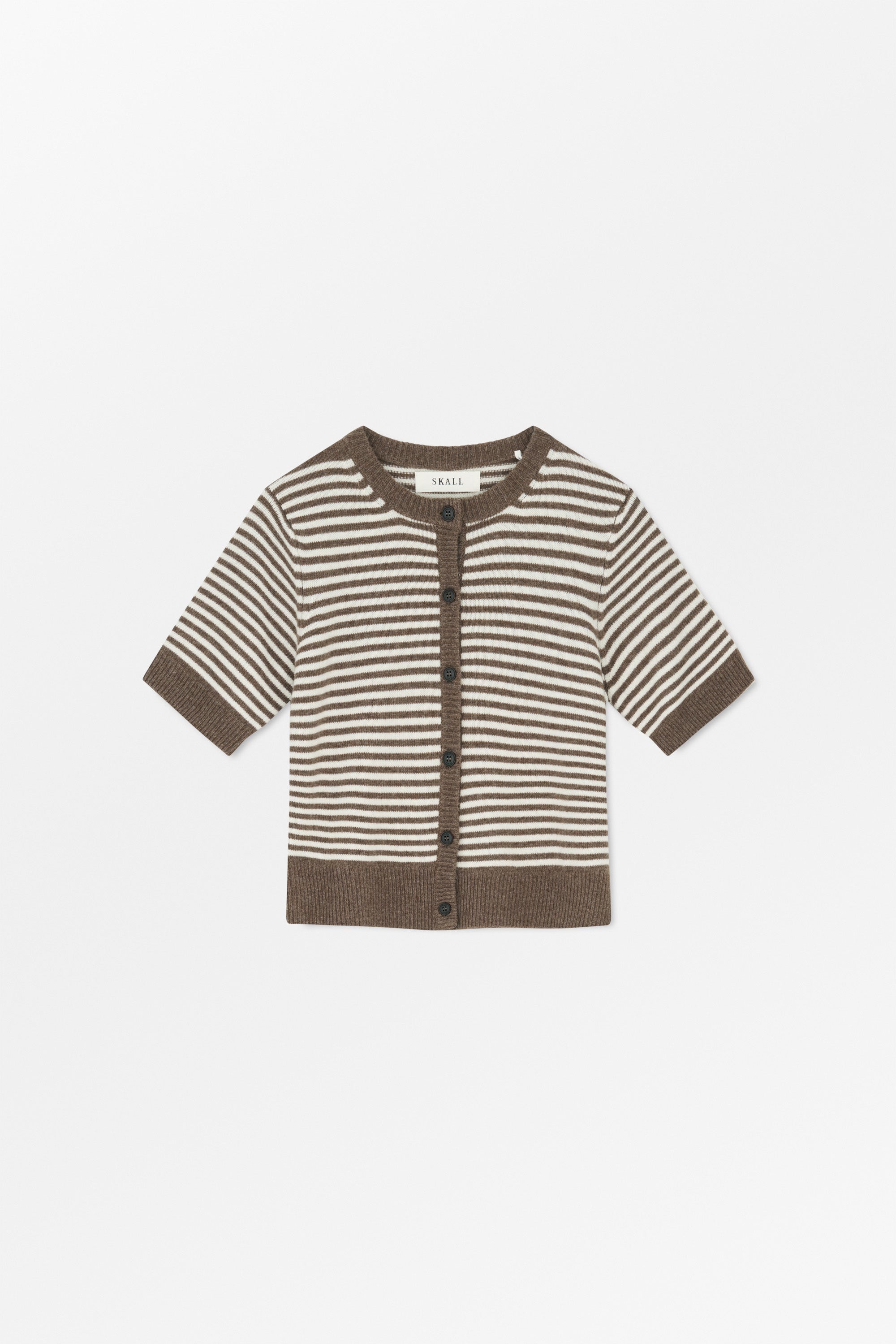 Skall Studio Carmine cardigan Cardigan White/Brown mélange stripe