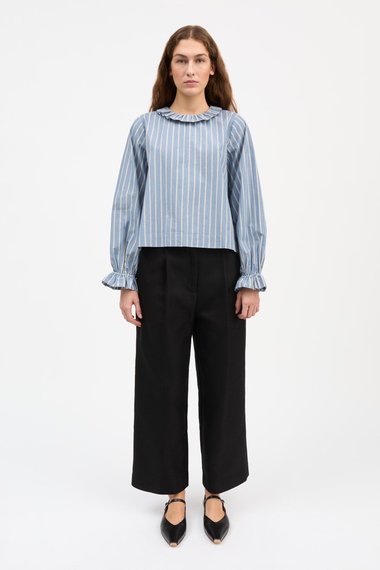 Skall Studio Cornflower blouse Blouse Blue/Black/White stripe