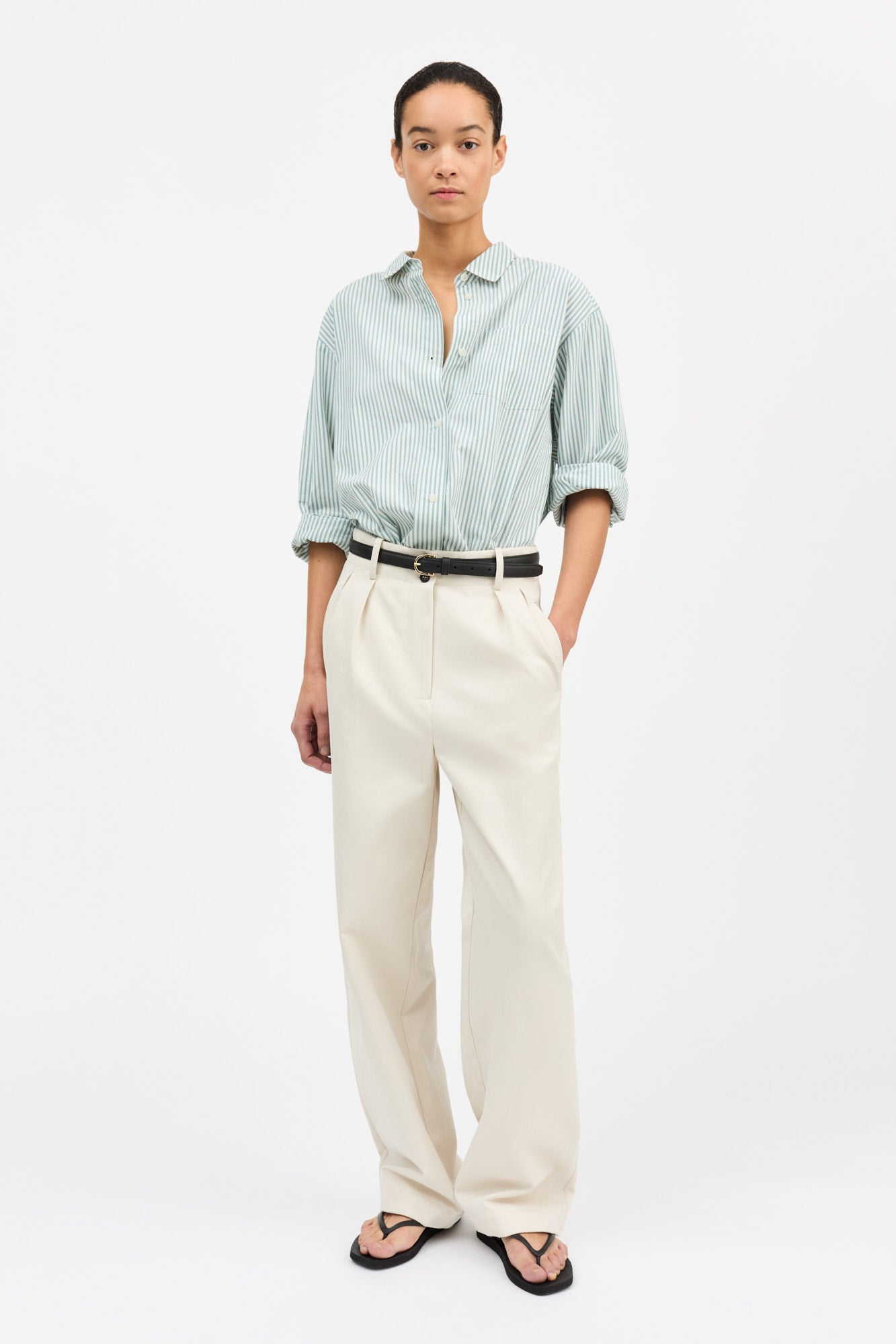 Skall Studio Edgar shirt Shirt White/Aqua stripe