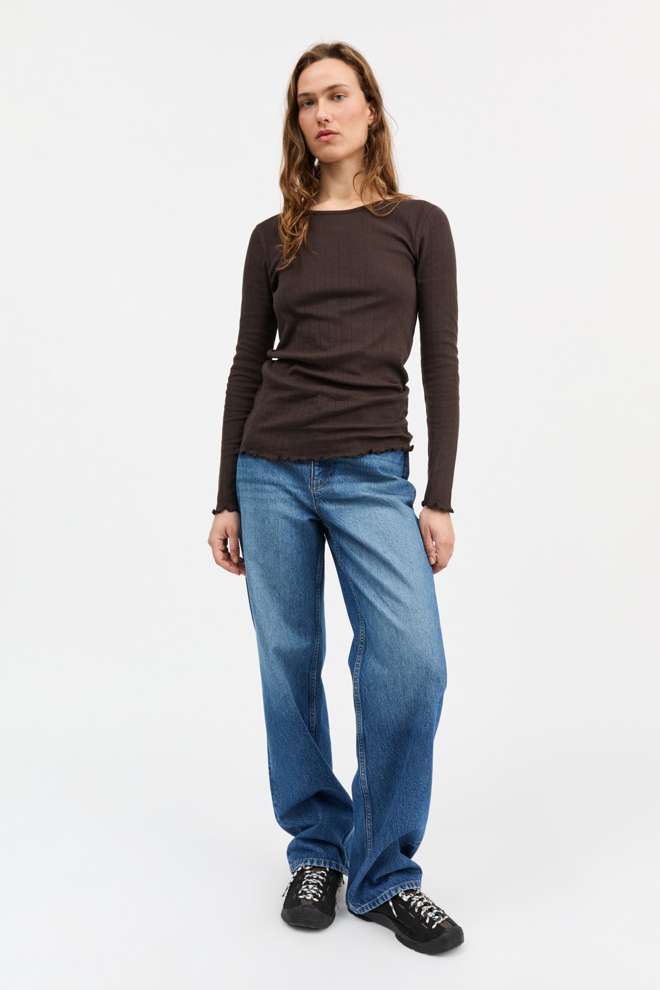 Skall Studio Edie blouse Tee Dark brown