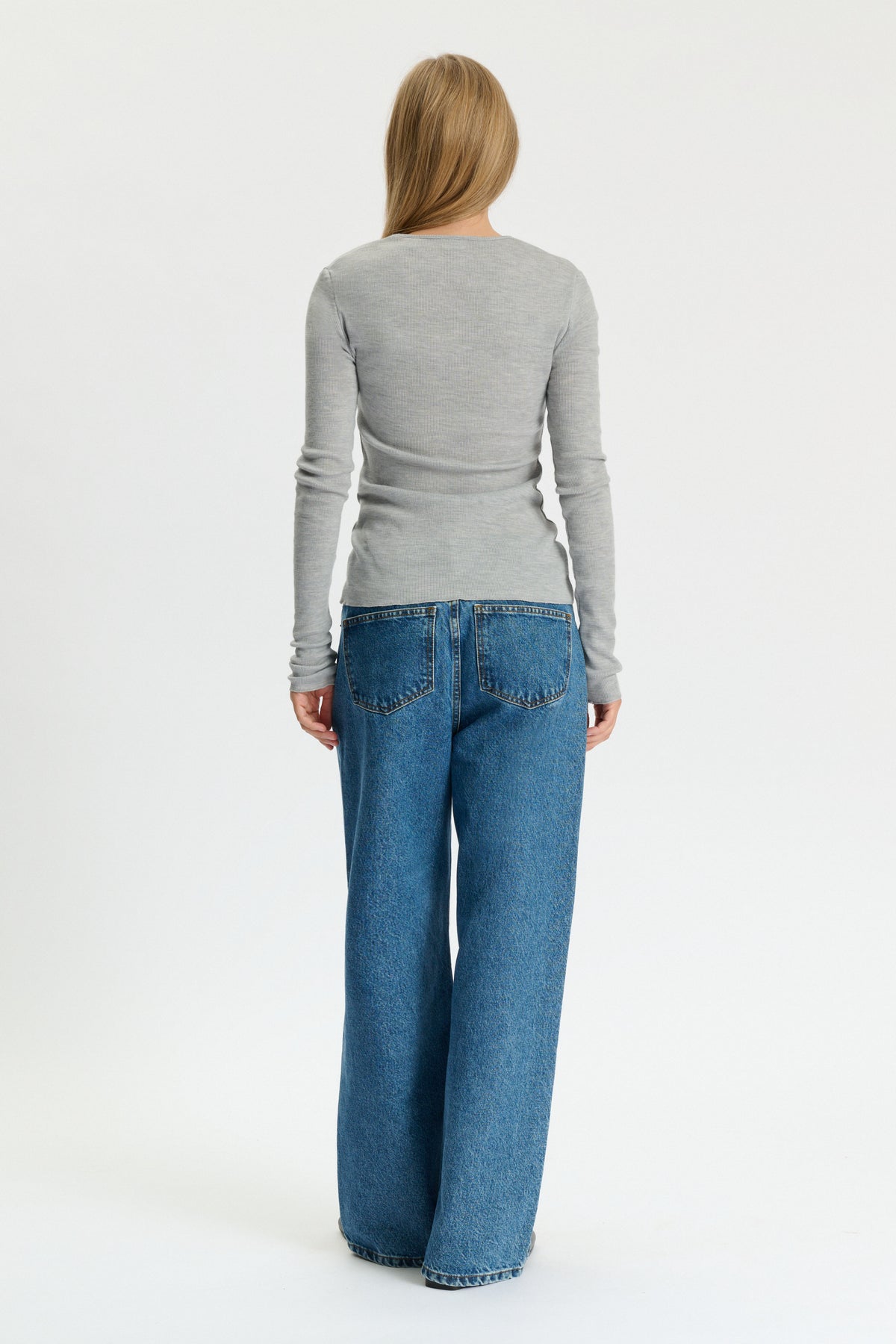 Skall Studio Fae o-neck blouse Jumper Light grey mélange