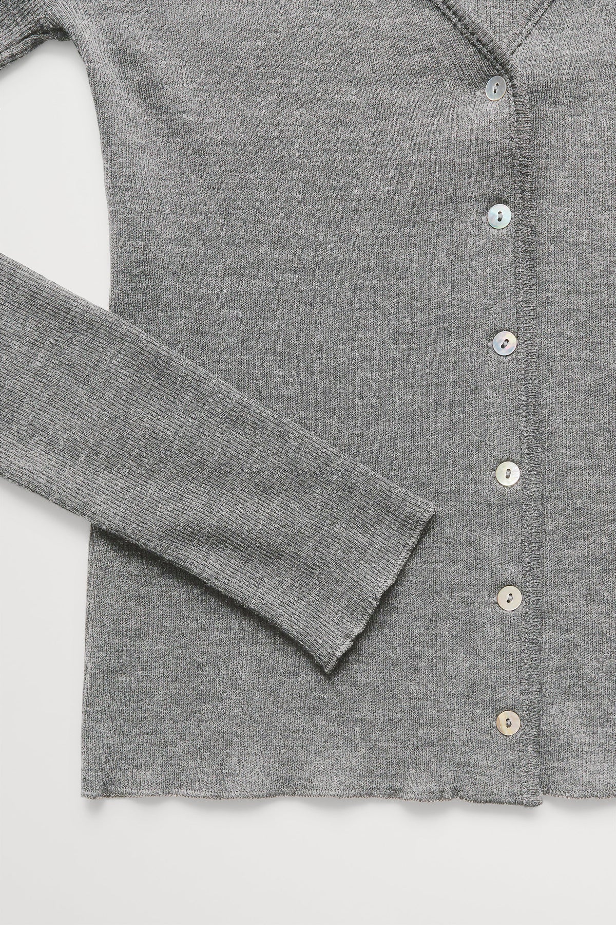 Skall Studio Fae v-neck cardigan Cardigan Light grey mélange