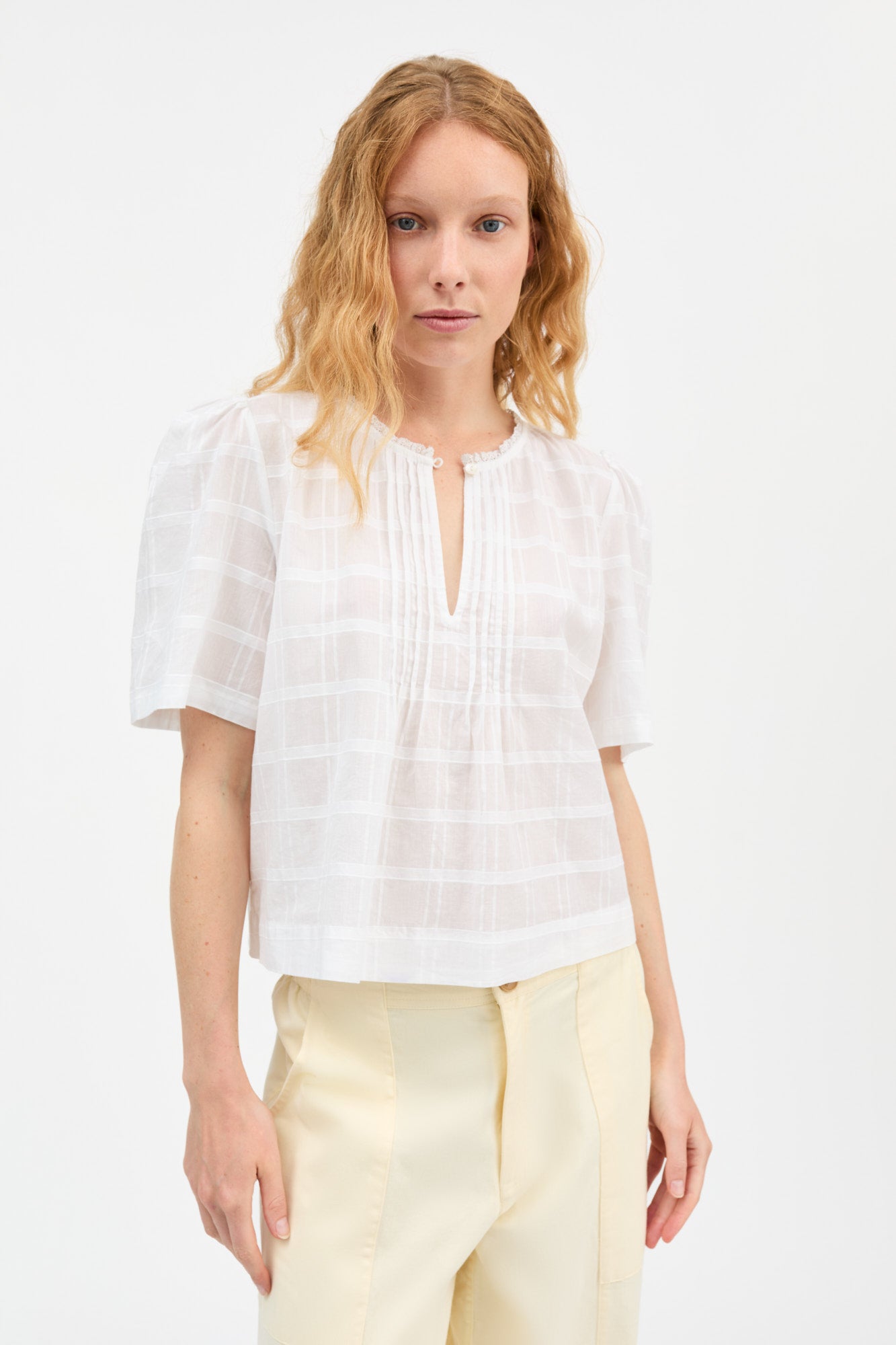 Skall Studio Fiore blouse Blouse Optic white