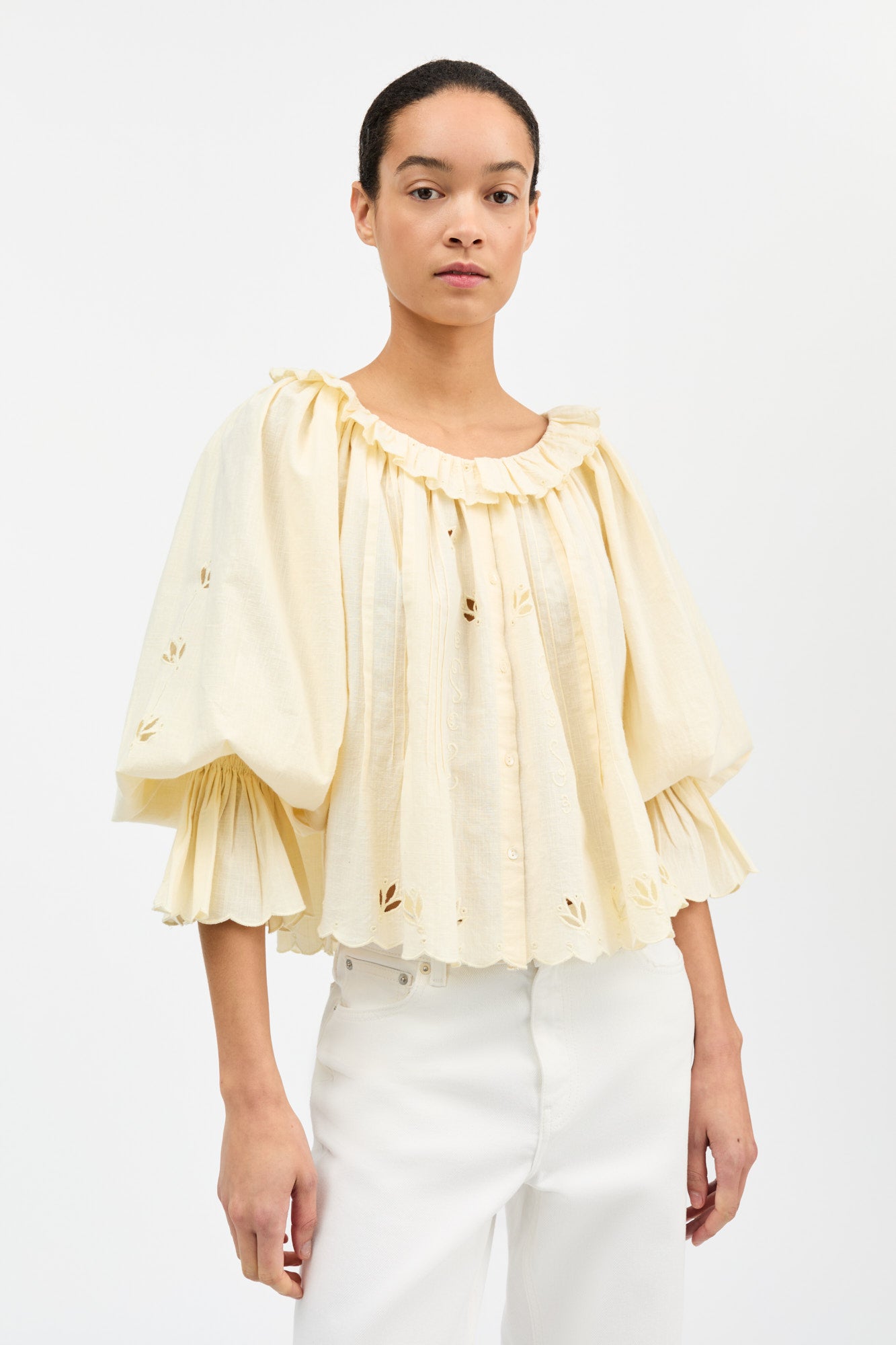 Skall Studio Fleurie blouse Blouse Buttermilk