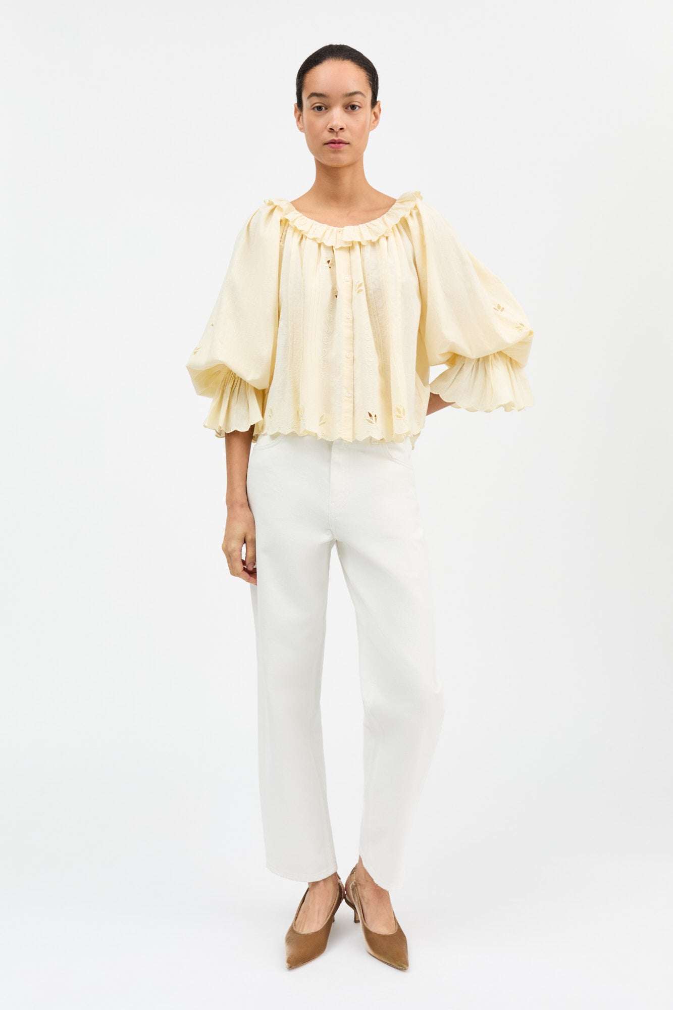 Skall Studio Fleurie blouse Blouse Buttermilk