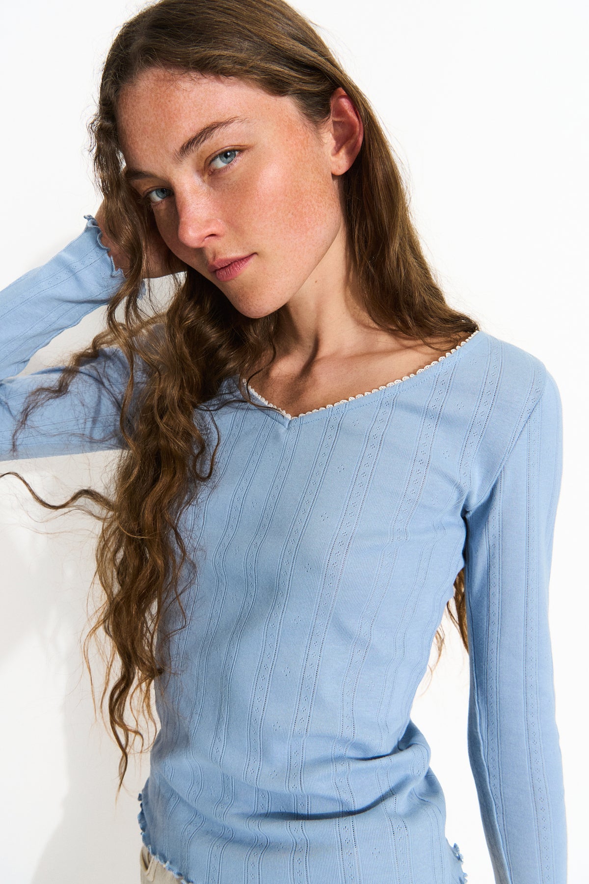 Skall Studio June V blouse Blouse Blue whisper