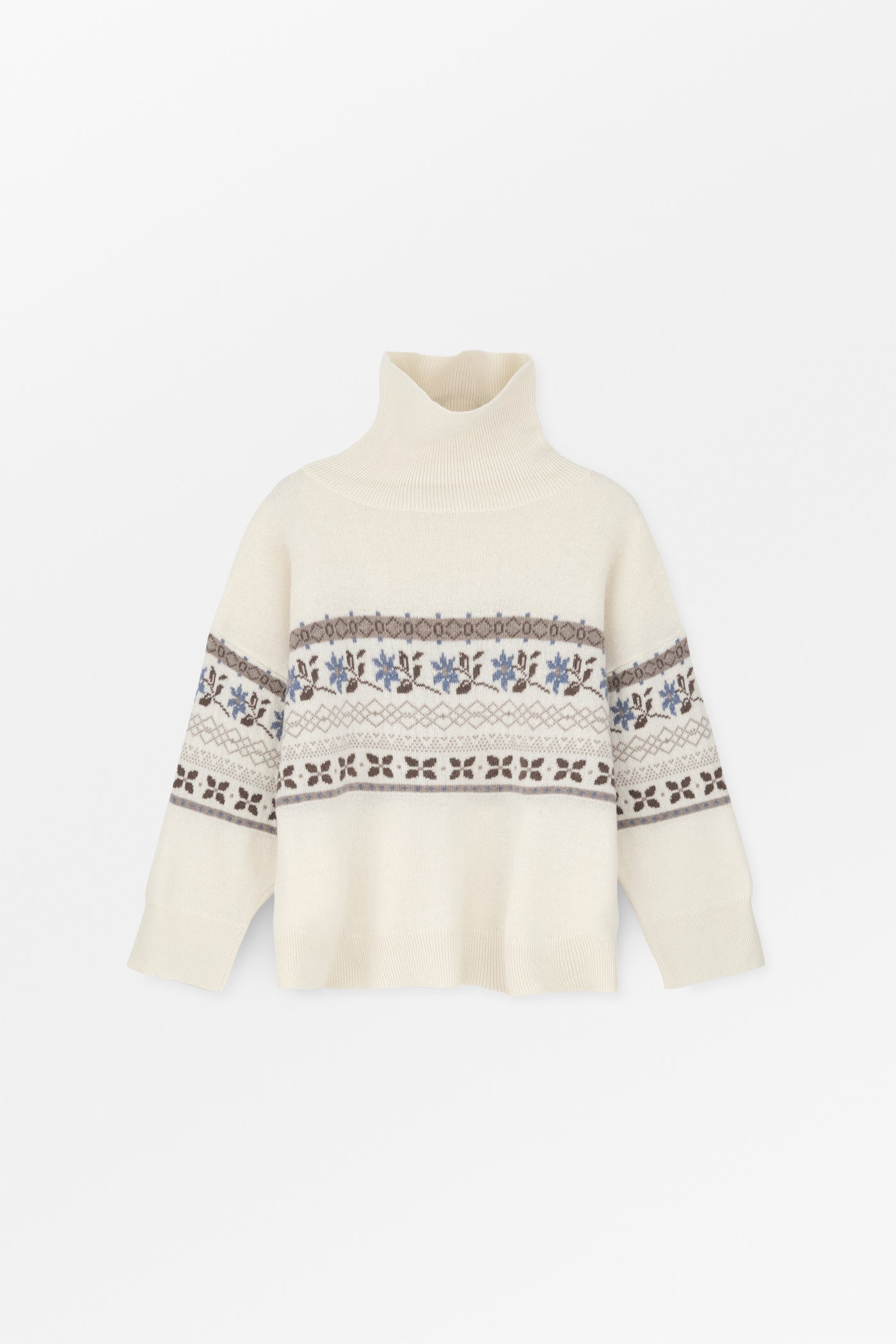 Skall Studio Leonora t-neck Turtleneck Brown/Ecru jacquard