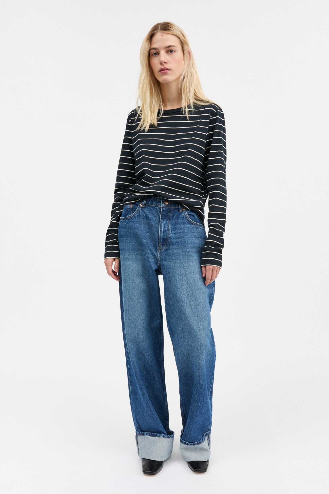 Skall Studio Loui blouse Blouse Navy/White stripe