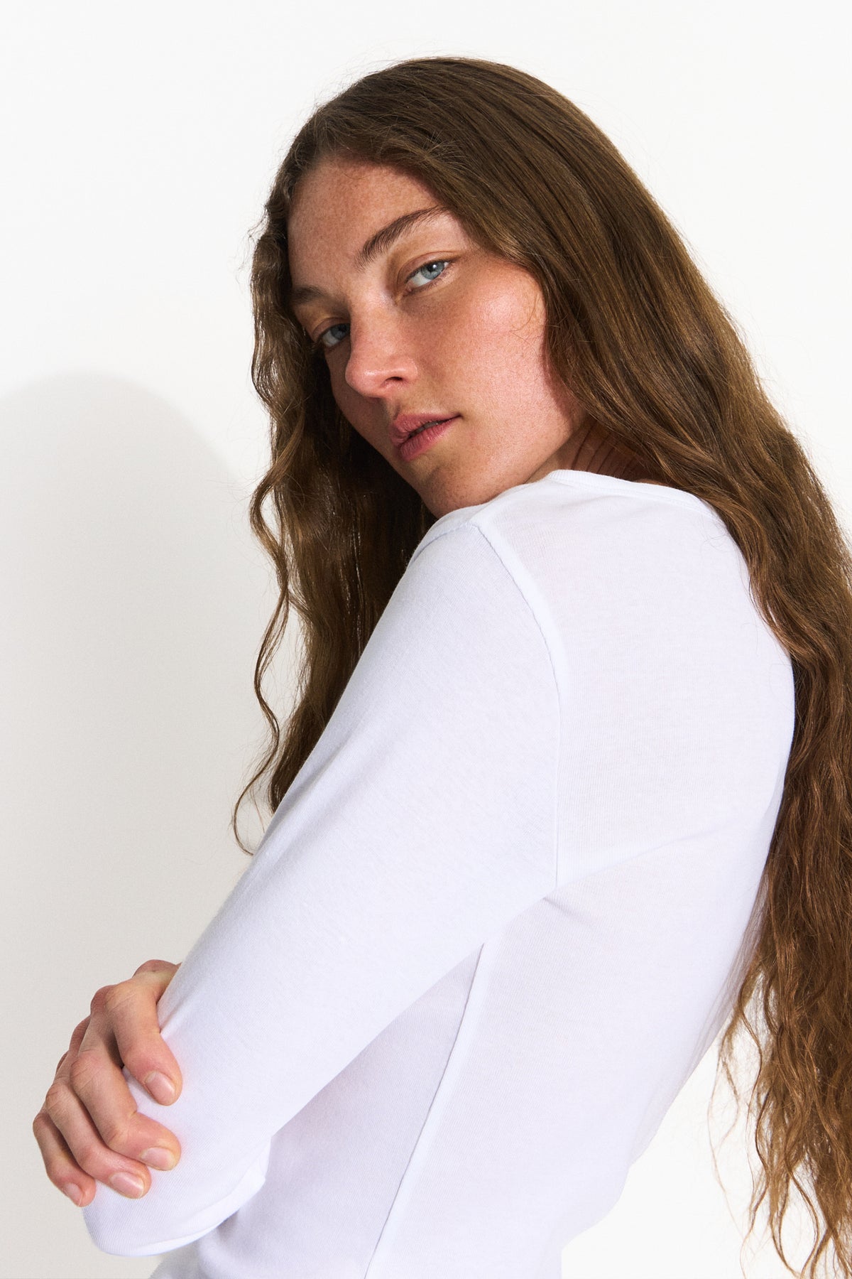 Skall Studio Seventies wide neck blouse Tee Optic white