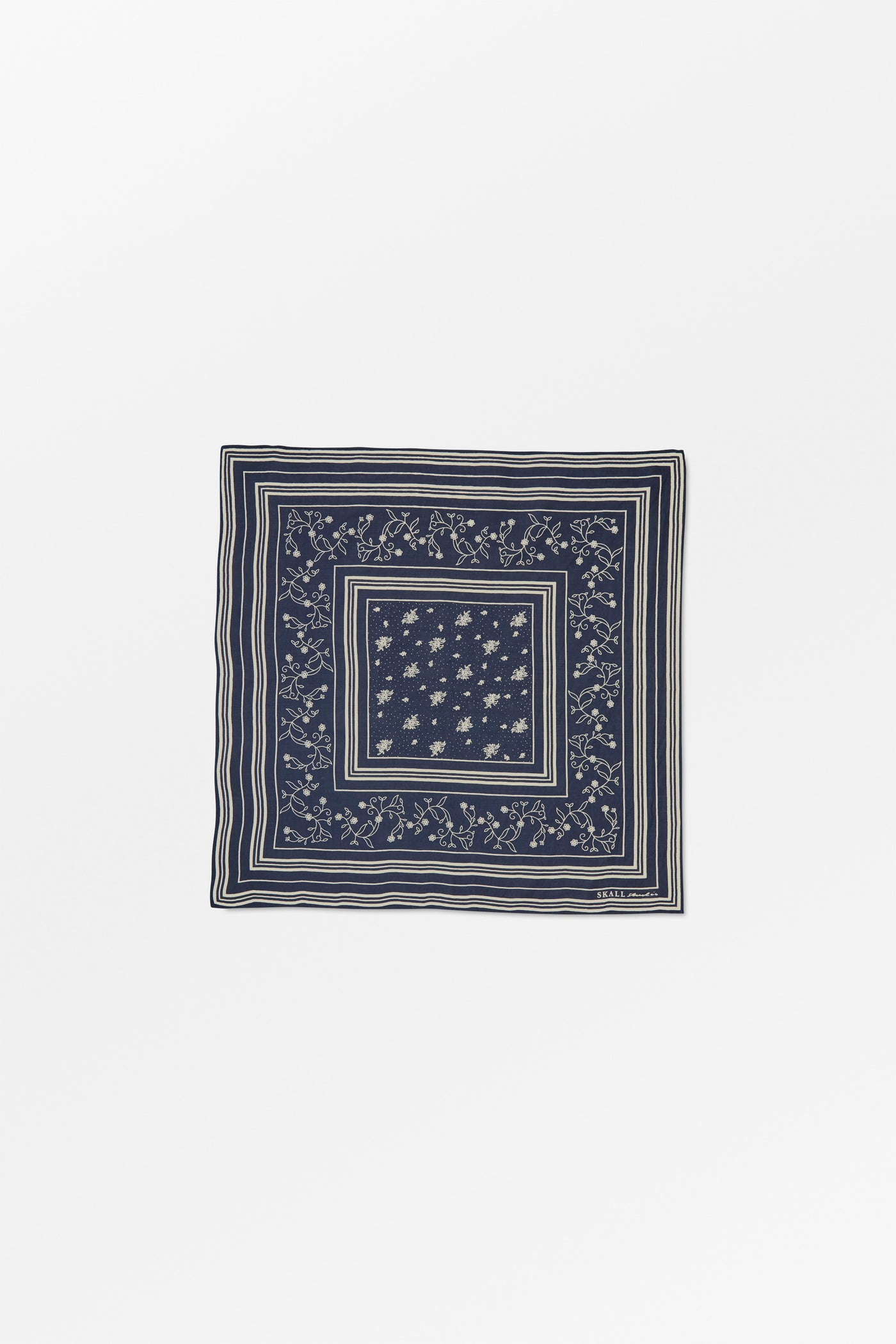 Skall Studio Skall classic scarf 55x55 Scarf Dark navy/Light cream