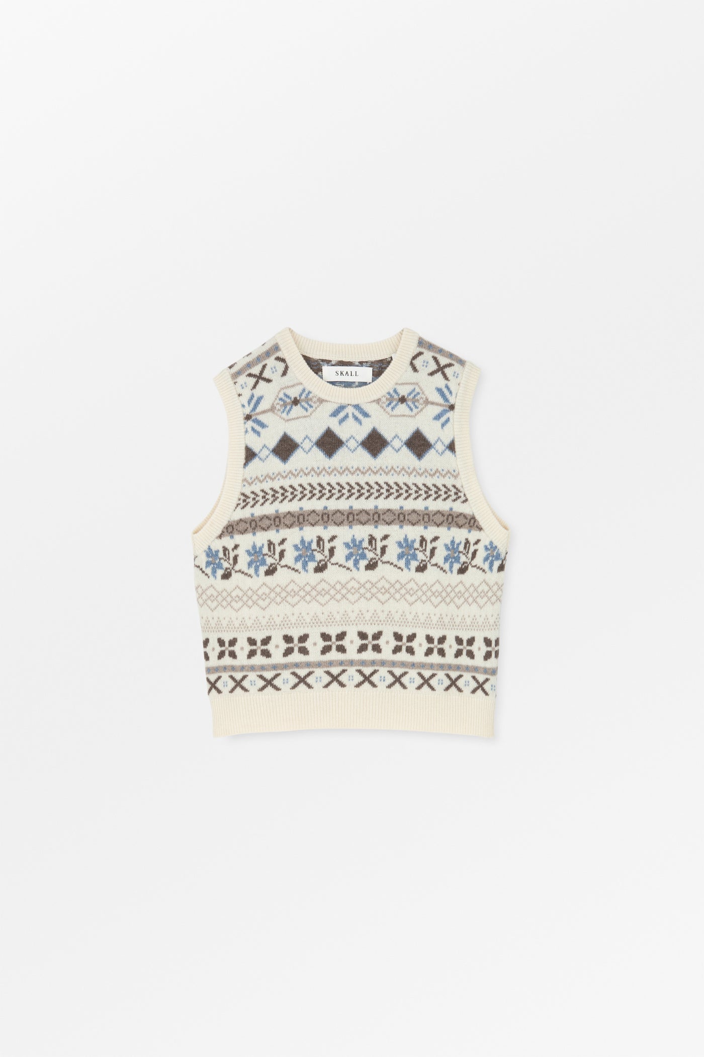 Skall Studio Vero vest Vest Brown/Ecru jacquard